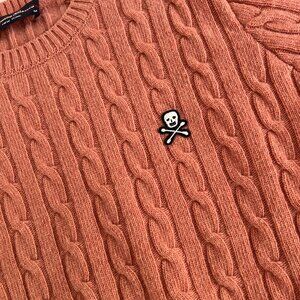Rowing Blazers Women's Pink Cable Knit Skull Sweater
